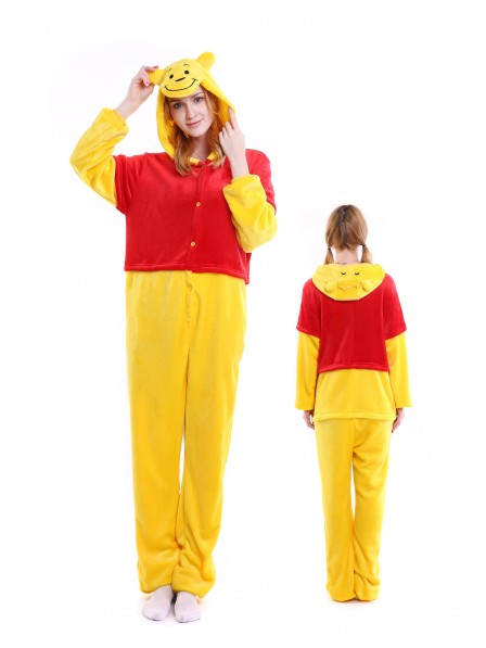 Winnie the Pooh Kigurumi Onesie Pajamas Soft Flannel Unisex Animal Costumes