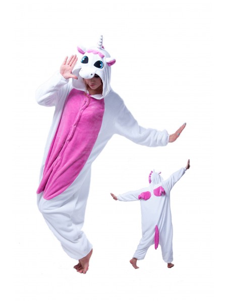 Rose Unicorn Kigurumi Onesie Pajamas Soft Flannel Unisex Animal Costumes