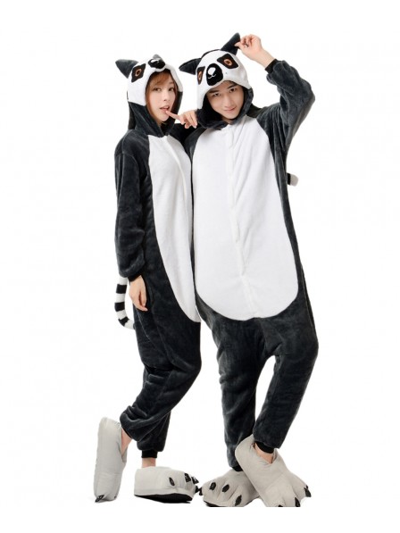 Lemur Kigurumi Onesie Pajamas Soft Flannel Unisex Animal Costumes