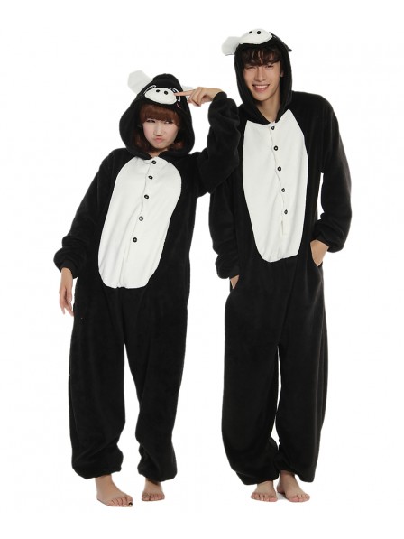 Black Pig Kigurumi Onesie Pajamas Soft Flannel Unisex Animal Costumes