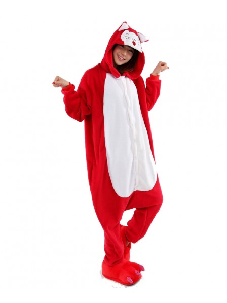 Red Fox Kigurumi Onesie Pajamas Soft Flannel Unisex Animal Costumes