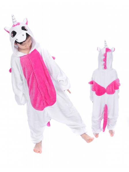 Rose Unicorn With Wings Onesie Kigurumi Pajamas Kids Animal Costumes For Teens
