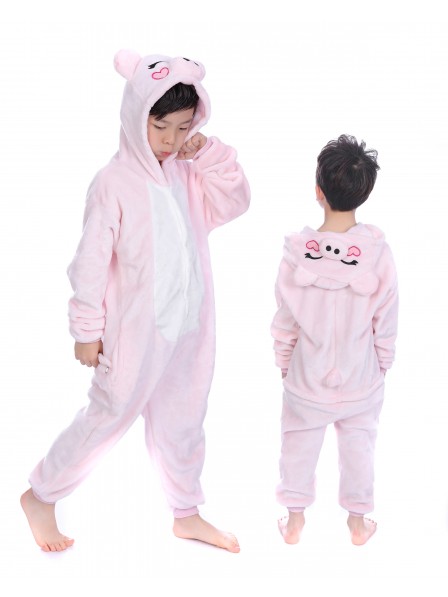 Pink Pig Onesie Kigurumi Pajamas Kids Animal Costumes For Teens