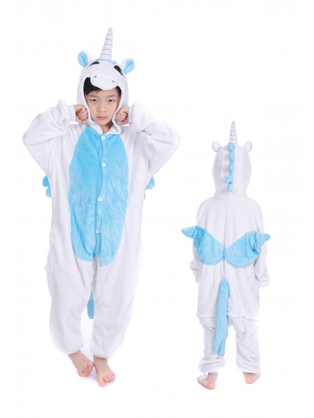 Blue Unicorn Onesie Kigurumi Pajamas Kids Animal Costumes For Teens
