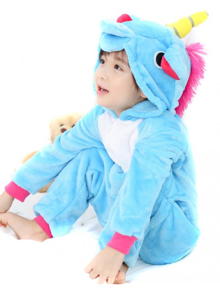 Blue Unicorn Onesie Kigurumi Pajamas Kids Animal Costumes For Teens