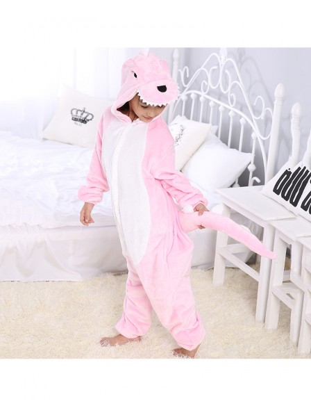 Pink Dinosaur Onesie Kigurumi Pajamas Kids Animal Costumes For Teens