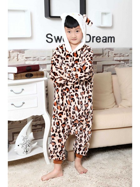 Leopard Kitty Onesie Kigurumi Pajamas Kids Animal Costumes For Teens