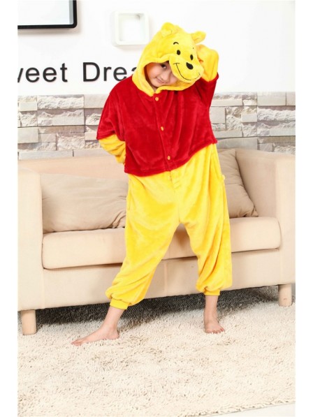 Winnie the Pooh Onesie Kigurumi Pajamas Kids Animal Costumes For Teens