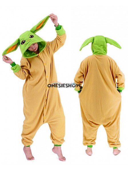 Yoda Costume Onesie Halloween Outfit Party Wear Pajamas