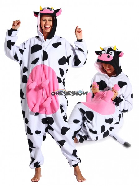 Cow With Udders Costume Onesie Halloween Outfit Party Wear Pajamas