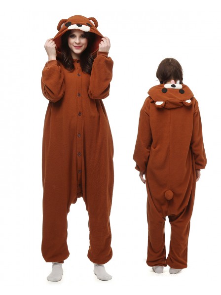 Brown Bear Kigurumi Onesie Pajamas Polar Fleece Animal Unisex Costumes