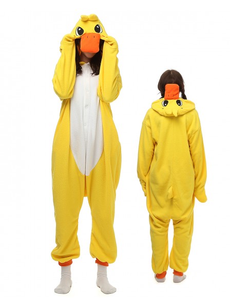 Yellow Duck Kigurumi Onesie Pajamas Polar Fleece Animal Unisex Costumes